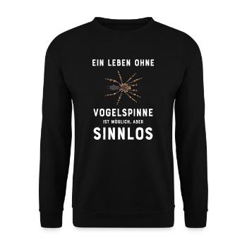 Vogelspinne I Tarantula Terrarium Motiv für - Unisex Pullover - Schwarz - Vorne - Alina (178cm) & Michal (187cm)