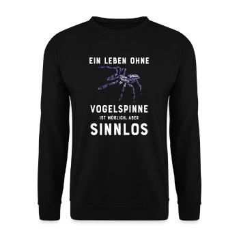Vogelspinne I Tarantula Terrarium Motiv für - Unisex Pullover - Schwarz - Vorne - Alina (178cm) & Michal (187cm)