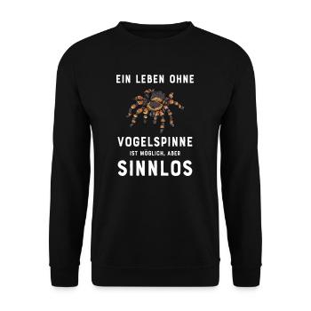 Vogelspinne I Tarantula Terrarium Motiv für - Unisex Pullover - Schwarz - Vorne - Alina (178cm) & Michal (187cm)