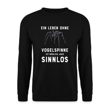Vogelspinne I Tarantula Terrarium Motiv für - Unisex Pullover - Schwarz - Vorne - Alina (178cm) & Michal (187cm)