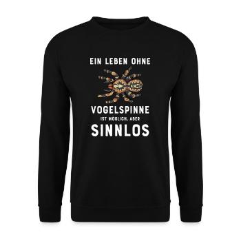Vogelspinne I Tarantula Terrarium Motiv für - Unisex Pullover - Schwarz - Vorne - Alina (178cm) & Michal (187cm)
