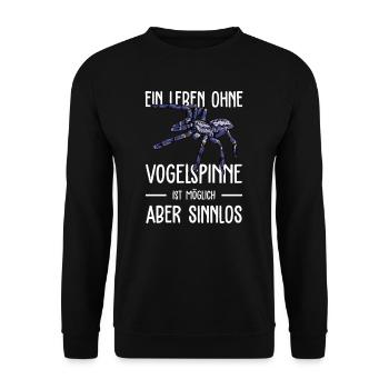 Vogelspinne I Tarantula Terrarium Motiv für - Unisex Pullover - Schwarz - Vorne - Alina (178cm) & Michal (187cm)