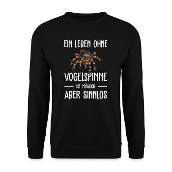 Vogelspinne I Tarantula Terrarium Motiv für - Unisex Pullover - Schwarz - Vorne - Alina (178cm) & Michal (187cm)