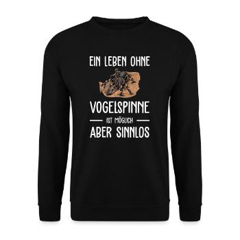 Vogelspinne I Tarantula Terrarium Motiv für - Unisex Pullover - Schwarz - Vorne - Alina (178cm) & Michal (187cm)