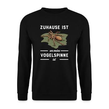Vogelspinne I Tarantula Terrarium Motiv für - Unisex Pullover - Schwarz - Vorne - Alina (178cm) & Michal (187cm)
