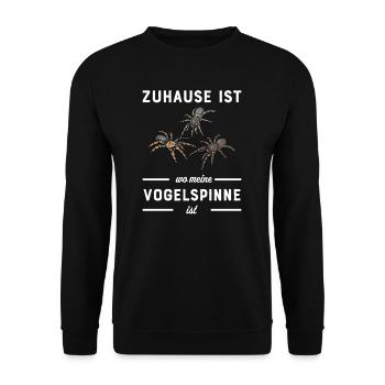 Vogelspinne I Tarantula Terrarium Motiv für - Unisex Pullover - Schwarz - Vorne - Alina (178cm) & Michal (187cm)