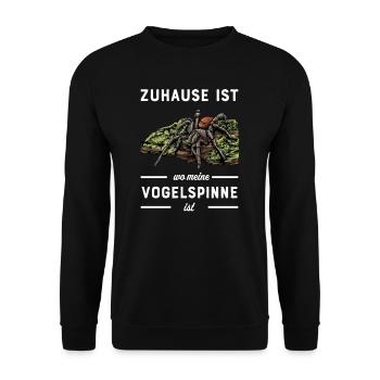 Vogelspinne I Tarantula Terrarium Motiv für - Unisex Pullover - Schwarz - Vorne - Alina (178cm) & Michal (187cm)