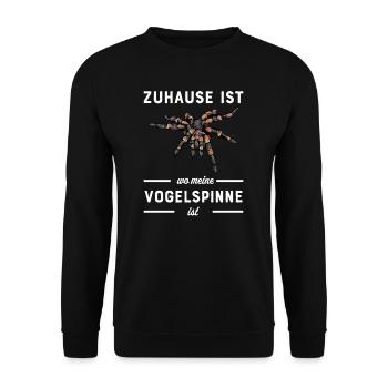 Vogelspinne I Tarantula Terrarium Motiv für - Unisex Pullover - Schwarz - Vorne - Alina (178cm) & Michal (187cm)
