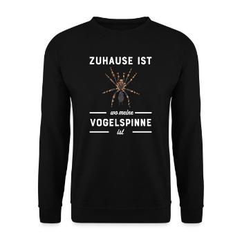 Vogelspinne I Tarantula Terrarium Motiv für - Unisex Pullover - Schwarz - Vorne - Alina (178cm) & Michal (187cm)