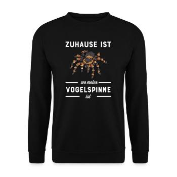 Vogelspinne I Tarantula Terrarium Motiv für - Unisex Pullover - Schwarz - Vorne - Alina (178cm) & Michal (187cm)