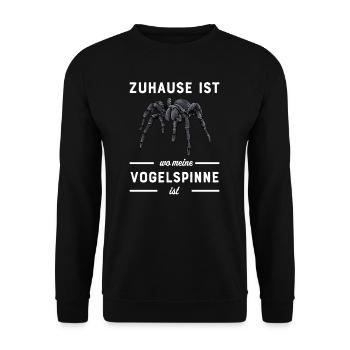 Vogelspinne I Tarantula Terrarium Motiv für - Unisex Pullover - Schwarz - Vorne - Alina (178cm) & Michal (187cm)
