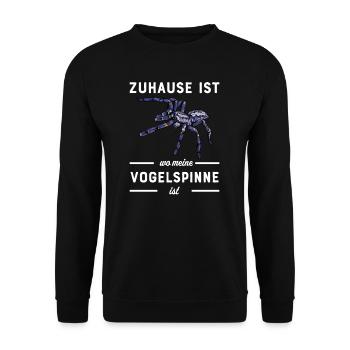 Vogelspinne I Tarantula Terrarium Motiv für - Unisex Pullover - Schwarz - Vorne - Alina (178cm) & Michal (187cm)