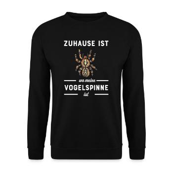 Vogelspinne I Tarantula Terrarium Motiv für - Unisex Pullover - Schwarz - Vorne - Alina (178cm) & Michal (187cm)