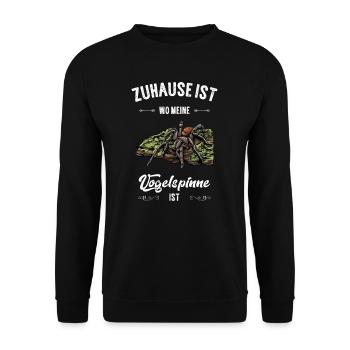 Vogelspinne I Tarantula Terrarium Motiv für - Unisex Pullover - Schwarz - Vorne - Alina (178cm) & Michal (187cm)