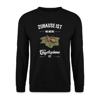 Vogelspinne I Tarantula Terrarium Motiv für - Unisex Pullover - Schwarz - Vorne - Alina (178cm) & Michal (187cm)