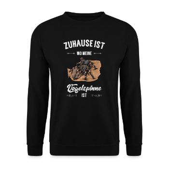 Vogelspinne I Tarantula Terrarium Motiv für - Unisex Pullover - Schwarz - Vorne - Alina (178cm) & Michal (187cm)