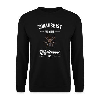 Vogelspinne I Tarantula Terrarium Motiv für - Unisex Pullover - Schwarz - Vorne - Alina (178cm) & Michal (187cm)