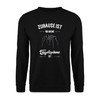 Vogelspinne I Tarantula Terrarium Motiv für - Unisex Pullover - Schwarz - Vorne - Alina (178cm) & Michal (187cm)