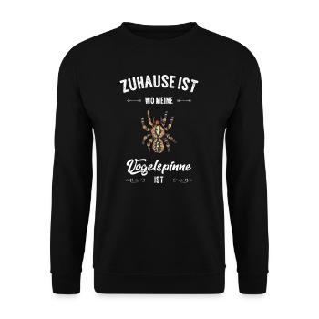 Vogelspinne I Tarantula Terrarium Motiv für - Unisex Pullover - Schwarz - Vorne - Alina (178cm) & Michal (187cm)