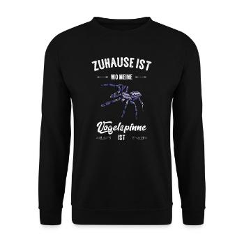 Vogelspinne I Tarantula Terrarium Motiv für - Unisex Pullover - Schwarz - Vorne - Alina (178cm) & Michal (187cm)