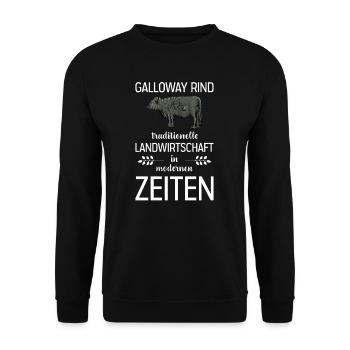 Galloway Rind I Schottland Rinderzucht für - Unisex Pullover - Schwarz - Vorne - Alina (178cm) & Michal (187cm)