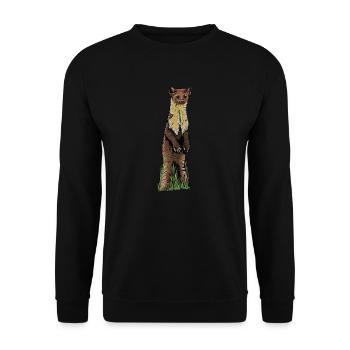 Pine marten I Noble marten marten motif for hunters - Unisex Sweatshirt - black - Front - Alina (178cm) & Michal (187cm)