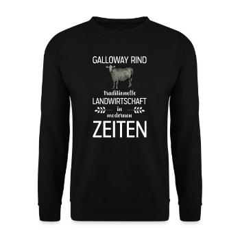 Galloway Rind I Schottland Rinderzucht für - Unisex Pullover - Schwarz - Vorne - Alina (178cm) & Michal (187cm)