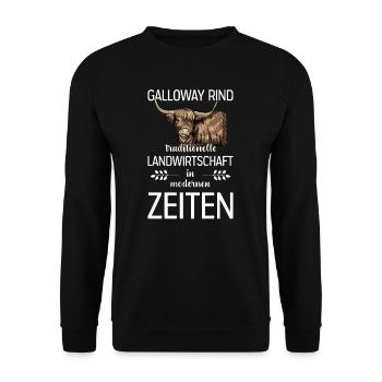 Galloway Rind I Schottland Rinderzucht für - Unisex Pullover - Schwarz - Vorne - Alina (178cm) & Michal (187cm)