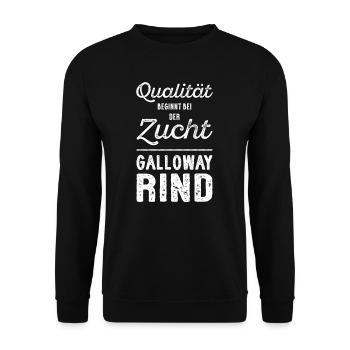 Galloway Rind I Schottland Rinderzucht für - Unisex Pullover - Schwarz - Vorne - Alina (178cm) & Michal (187cm)