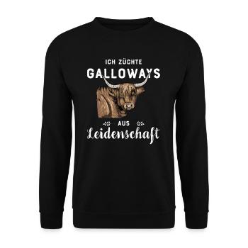 Galloway Rind I Schottland Rinderzucht für - Unisex Pullover - Schwarz - Vorne - Alina (178cm) & Michal (187cm)