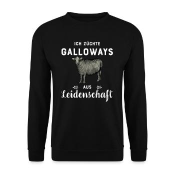 Galloway Rind I Schottland Rinderzucht für - Unisex Pullover - Schwarz - Vorne - Alina (178cm) & Michal (187cm)