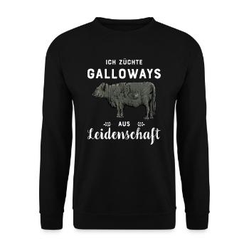 Galloway Rind I Schottland Rinderzucht für - Unisex Pullover - Schwarz - Vorne - Alina (178cm) & Michal (187cm)