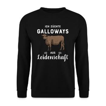 Galloway Rind I Schottland Rinderzucht für - Unisex Pullover - Schwarz - Vorne - Alina (178cm) & Michal (187cm)