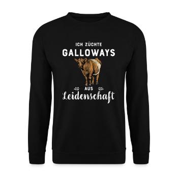 Galloway Rind I Schottland Rinderzucht für - Unisex Pullover - Schwarz - Vorne - Alina (178cm) & Michal (187cm)
