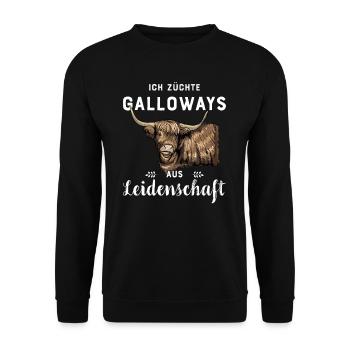 Galloway Rind I Schottland Rinderzucht für - Unisex Pullover - Schwarz - Vorne - Alina (178cm) & Michal (187cm)