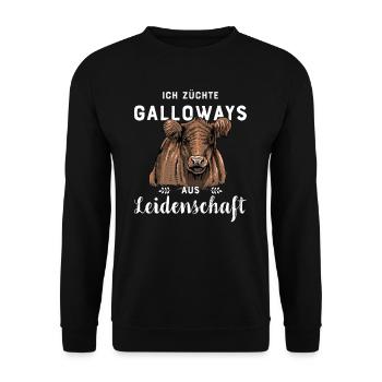 Galloway Rind I Schottland Rinderzucht für - Unisex Pullover - Schwarz - Vorne - Alina (178cm) & Michal (187cm)
