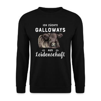 Galloway Rind I Schottland Rinderzucht für - Unisex Pullover - Schwarz - Vorne - Alina (178cm) & Michal (187cm)