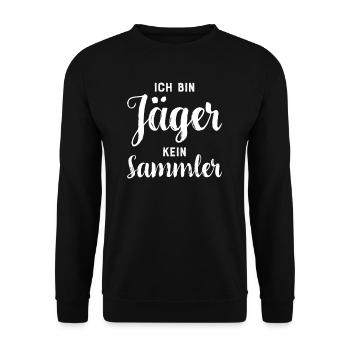 Jäger I Jagd Wildschwein Rehwild Motiv für - Unisex Pullover - Schwarz - Vorne - Alina (178cm) & Michal (187cm)