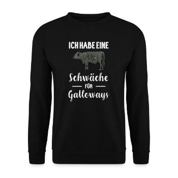 Galloway Rind I Schottland Rinderzucht für - Unisex Pullover - Schwarz - Vorne - Alina (178cm) & Michal (187cm)