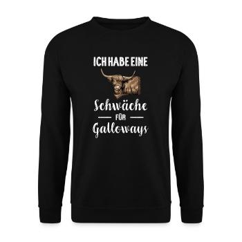 Galloway Rind I Schottland Rinderzucht für - Unisex Pullover - Schwarz - Vorne - Alina (178cm) & Michal (187cm)