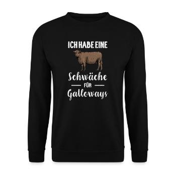 Galloway Rind I Schottland Rinderzucht für - Unisex Pullover - Schwarz - Vorne - Alina (178cm) & Michal (187cm)