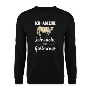 Galloway Rind I Schottland Rinderzucht für - Unisex Pullover - Schwarz - Vorne - Alina (178cm) & Michal (187cm)