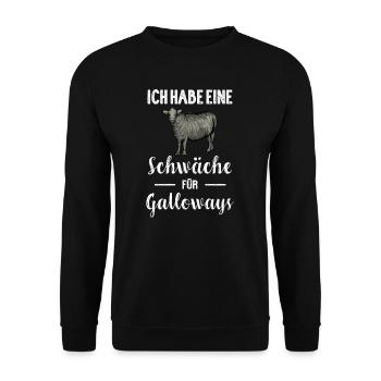 Galloway Rind I Schottland Rinderzucht für - Unisex Pullover - Schwarz - Vorne - Alina (178cm) & Michal (187cm)