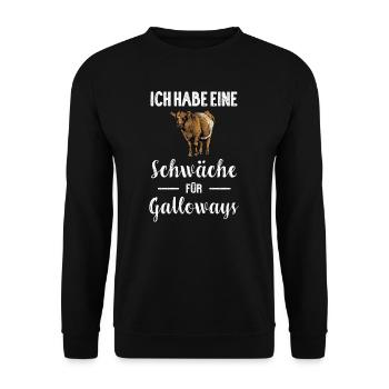 Galloway Rind I Schottland Rinderzucht für - Unisex Pullover - Schwarz - Vorne - Alina (178cm) & Michal (187cm)