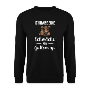 Galloway Rind I Schottland Rinderzucht für - Unisex Pullover - Schwarz - Vorne - Alina (178cm) & Michal (187cm)