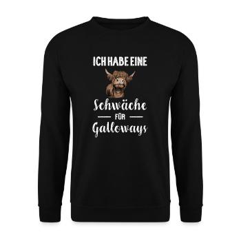 Galloway Rind I Schottland Rinderzucht für - Unisex Pullover - Schwarz - Vorne - Alina (178cm) & Michal (187cm)