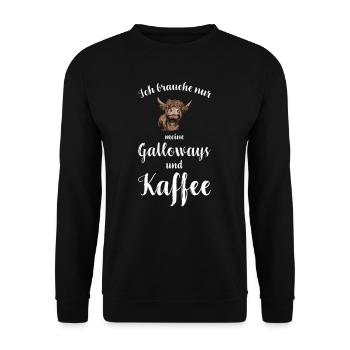 Galloway Rind I Schottland Rinderzucht für - Unisex Pullover - Schwarz - Vorne - Alina (178cm) & Michal (187cm)