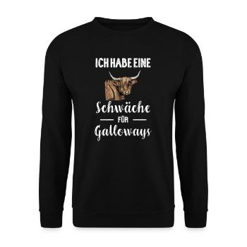Galloway Rind I Schottland Rinderzucht für - Unisex Pullover - Schwarz - Vorne - Alina (178cm) & Michal (187cm)