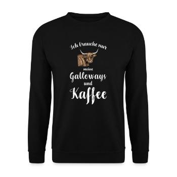 Galloway Rind I Schottland Rinderzucht für - Unisex Pullover - Schwarz - Vorne - Alina (178cm) & Michal (187cm)