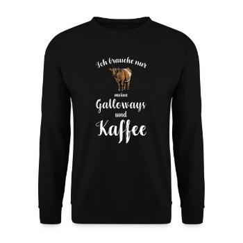 Galloway Rind I Schottland Rinderzucht für - Unisex Pullover - Schwarz - Vorne - Alina (178cm) & Michal (187cm)